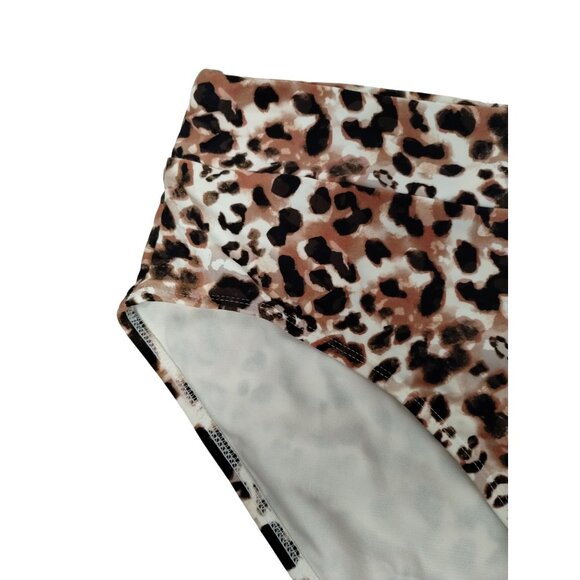 Time and Tru Womens 2XL Watercolor Cheetah Mid Rise Bikini Bottoms - Picture 2 of 5